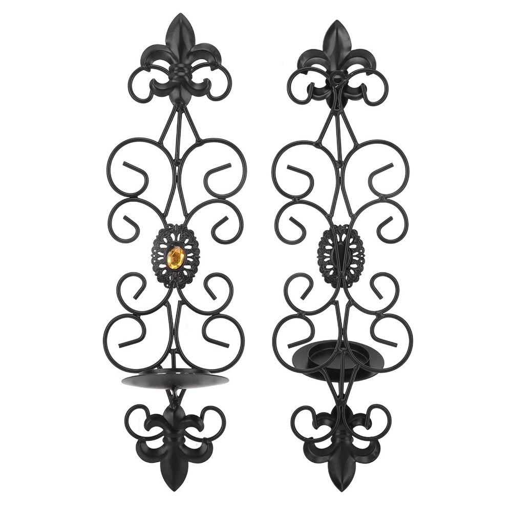 Light Luxury Wall Mounted Candle Holders Iron Art Metal Tealight Ornament  Dinner