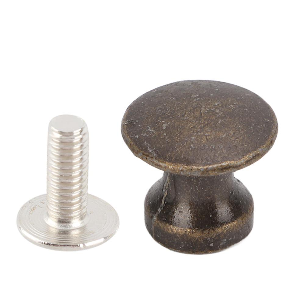 20pcs Cabinet Handle Zinc Alloy Single Hole Handle 12x11MM Round Head Drawer Pulls Bronze Vintage Cabinet Knobs Wood Case