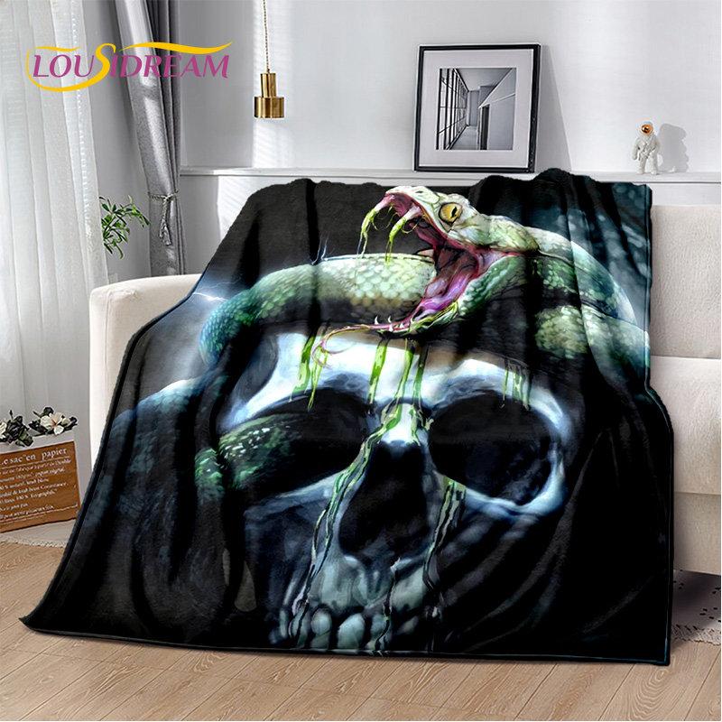Gothic Horrible Snake Serpent Soft Plush Blanket,Flannel Blanket Throw Blanket for Living Room Bedroom Bed Sofa Picnic Cover Kid