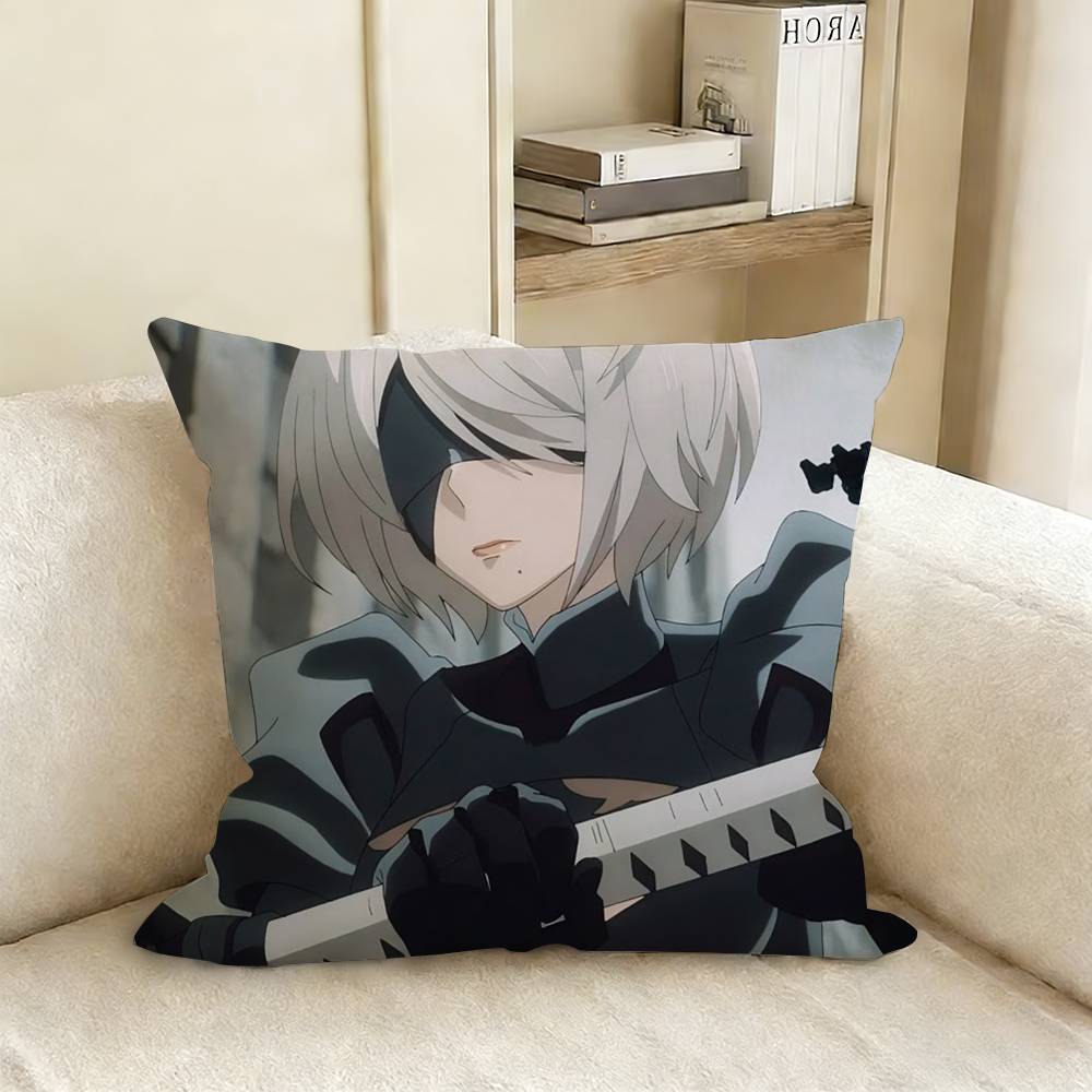 

Game NNieR Automata 2B Various Sizes Square Pillow Case For Car Home Bedchamber Decor 30X30cm