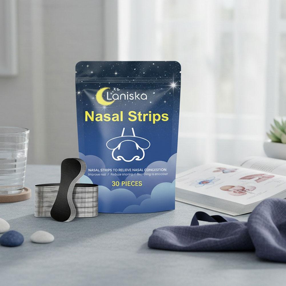 30Pcs/lot Anti Snoring Nose Patches Nasal Breathing Strips For Sleeping Relieves Nasal Congestion Easier Breath Sleep Aid Decive