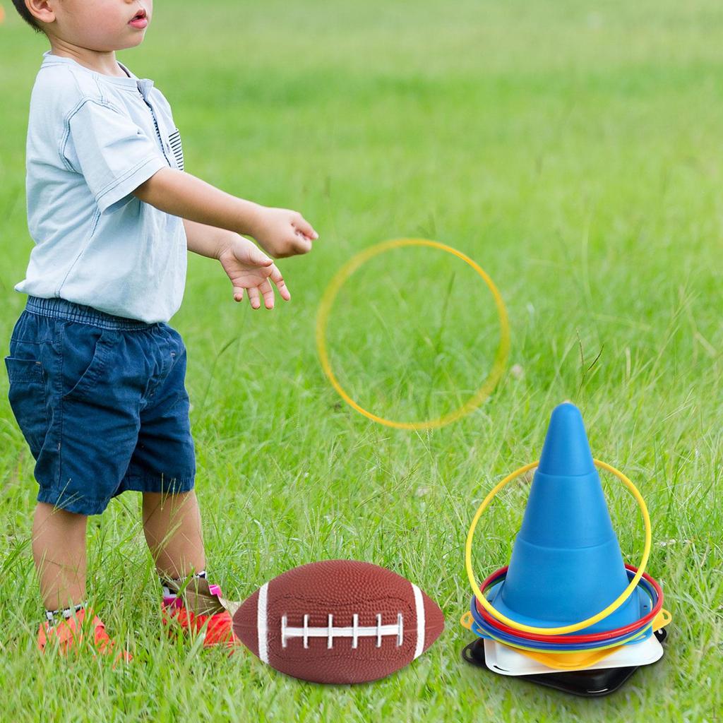 Sport Kegel Agility Feld Marker Kinder 4-6 Jahre alt Toss Spielzeug Set Wurfreifen für