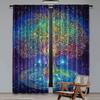 2Pcs Colorful Tree Curtain Tree Of Life With Floral Style Artwork For Bedroom Living Room And Dining Room 29.53X65.35In,