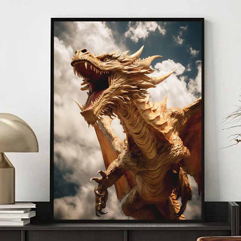 New Arrival 5D DIY Full Circle Diamond Painting "Flying Dragon" Embroidery Cross Stitch Home Decor Gift