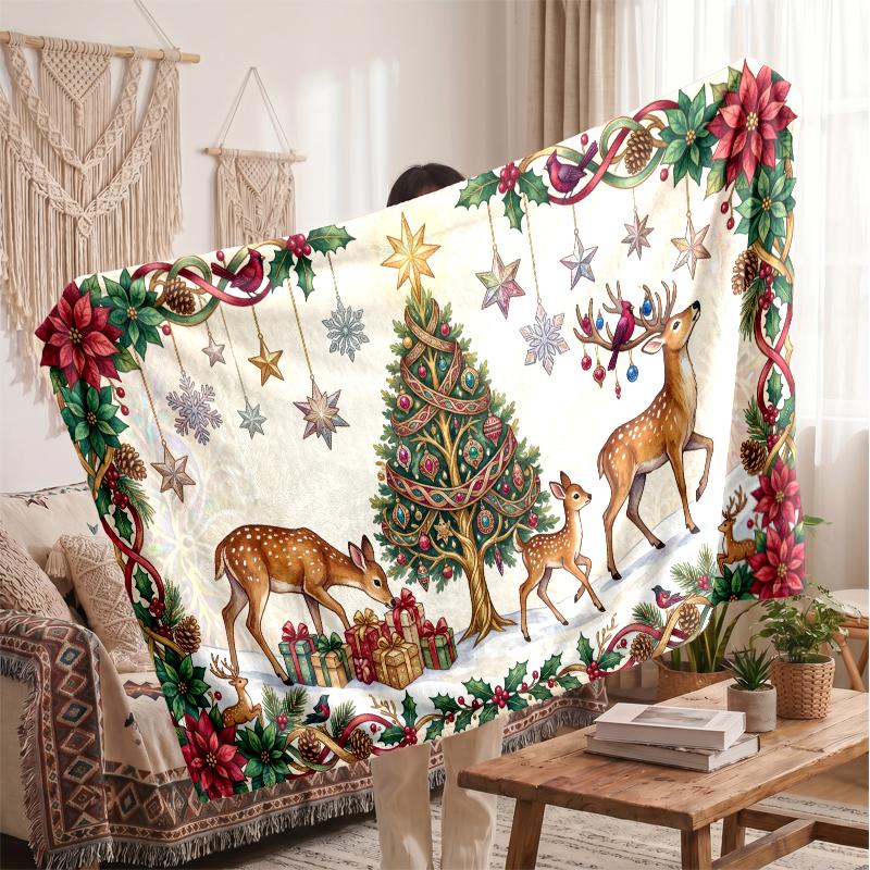 Manta de Franela para Sofá Cama Suave Cálida Acogedora Para Sofá Cama Uso en Interiores del Hogar Gran Regalo Navideño