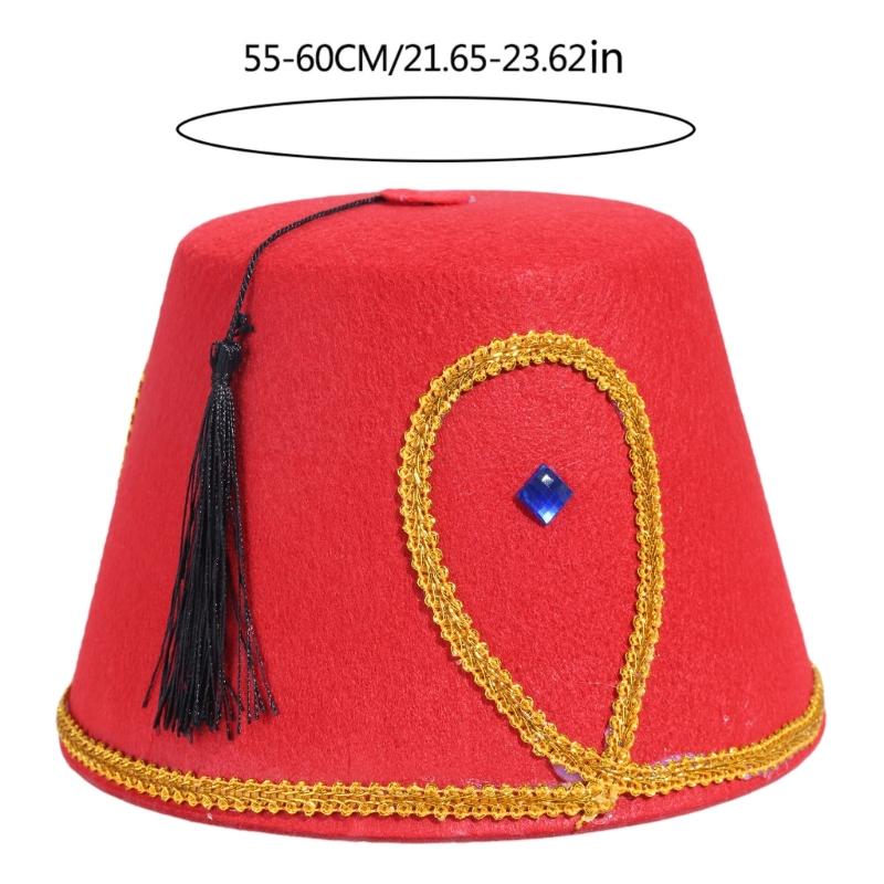 Chapeau Fez Fantaisie Chapeau Turc Accèssoire de Costume Accrocheur sur le Thème Marocain