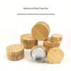 Bamboo & Wood Lip Balm Tin with Bamboo Pattern, Small Round DIY Cream Box, Creative Packaging.