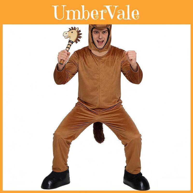 Halloween Horse Costume For Adults With Polyester Fabric Stage Performance Wear For Festive Events