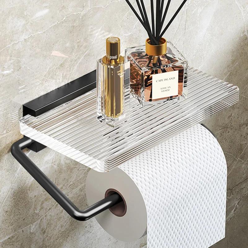 

Golden acrylic toilet paper holder roll paper holder tissue storage rack bathroom accessories bathroom decor чорний