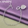CHSHINE Bracelet Charm Cœur Cristal Argent Sterling 925 Pour Femmes Mode Bijoux de Haute Qualité