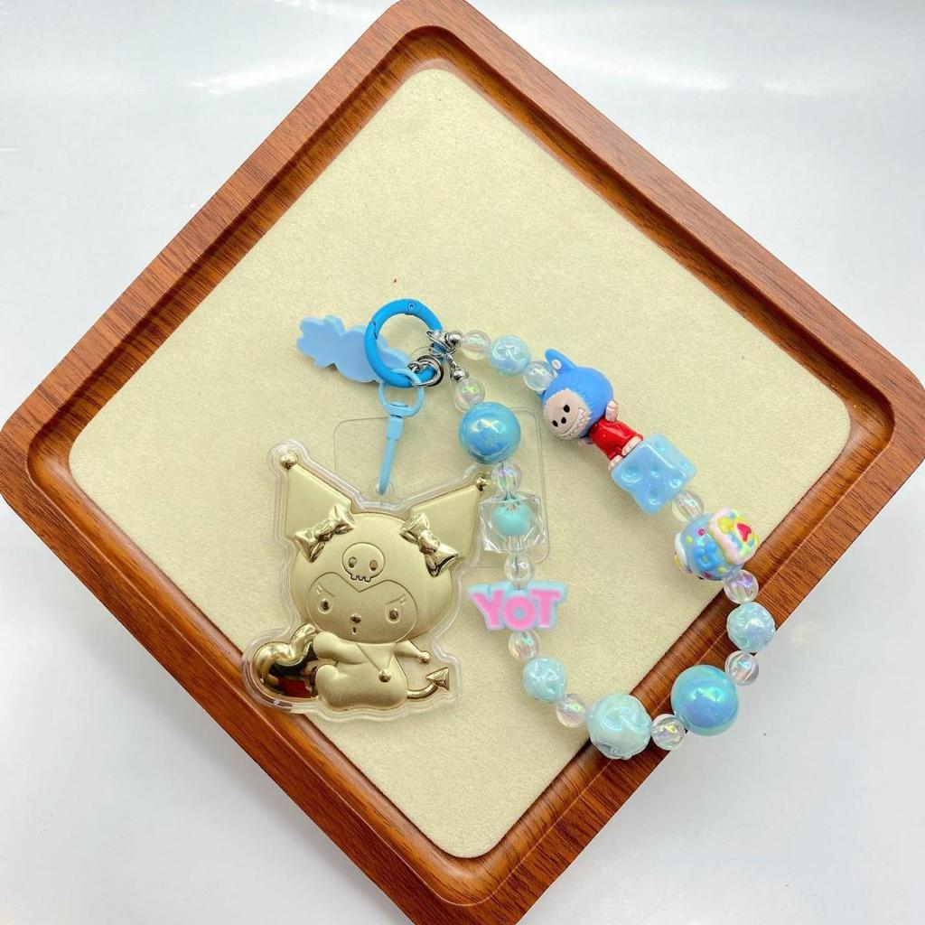 2026 Year of the Horse Wealth Charm Cute Gold Phone and Bag Lanyard with Cartoon Sticker Gift