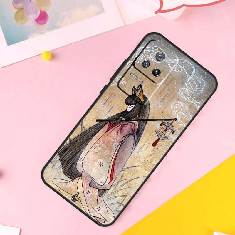 Kitsune Fox Art Case For Xiaomi 14 Ultra 13 11T 12T 13T Pro 12 Lite POCO X6 Pro M6 X3 X4 X5 M5s F3 F5 Cover