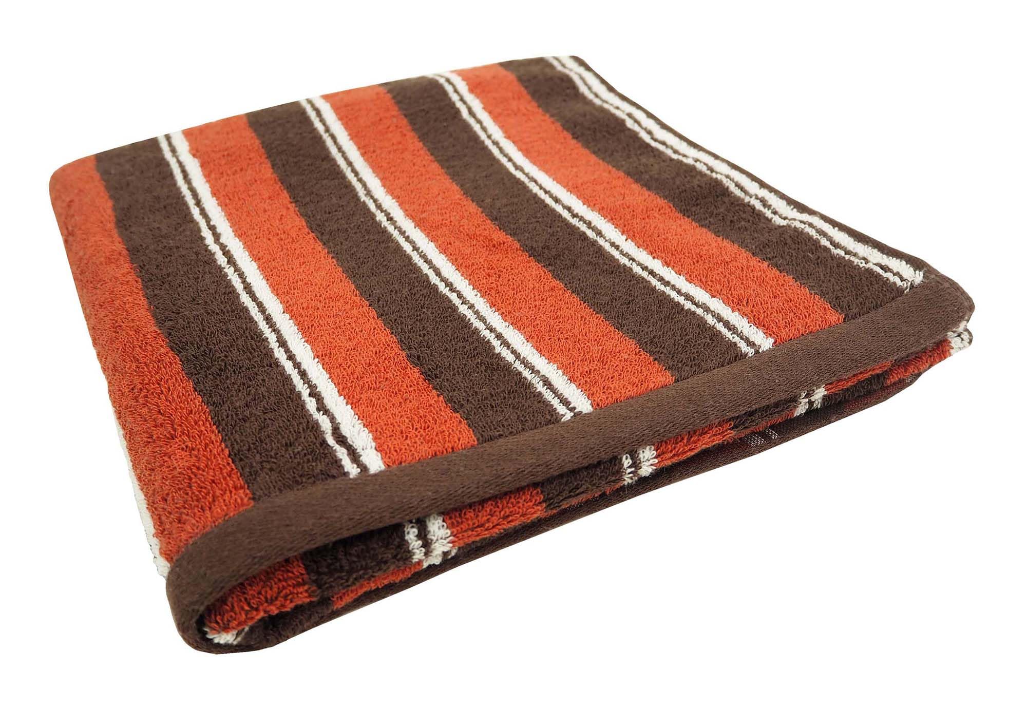 

Полотенце для ванной Hours в полоску 60 x 120 см коричневого цвета, мягкий скрученный ворс, толстый, современный, объемный/сладкий