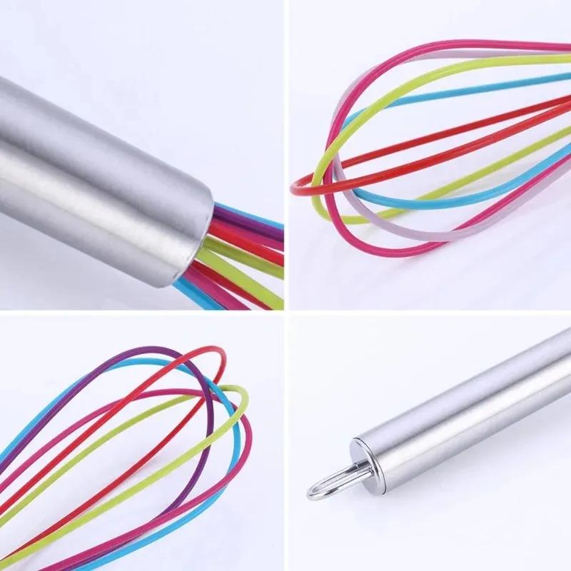 2025 1pcs Drink Whisk Mixer Egg Beater Silicone Egg Beaters Kitchen Tools Hand Egg Mixer Cooking Foamer Wisk Cook Blender for Drink Whisk