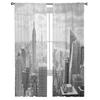 Stadt Urban Architektur Grau Chiffon Sheer Vorhänge für Wohnzimmer Schlafzimmer Home Dekoration Fenster Voile Tüll Vorhang Vorhänge