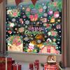 Christmas Pink Santa Claus Stickers Xmas Ball Garlands Bell Snowman Static Stickers Merry Christmas Decor Happy New Year