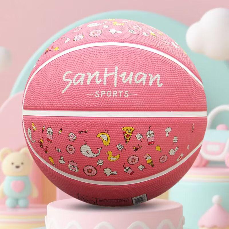 Drei-Ring-Jugendgröße 5 Gummi-Trainingsbasketball