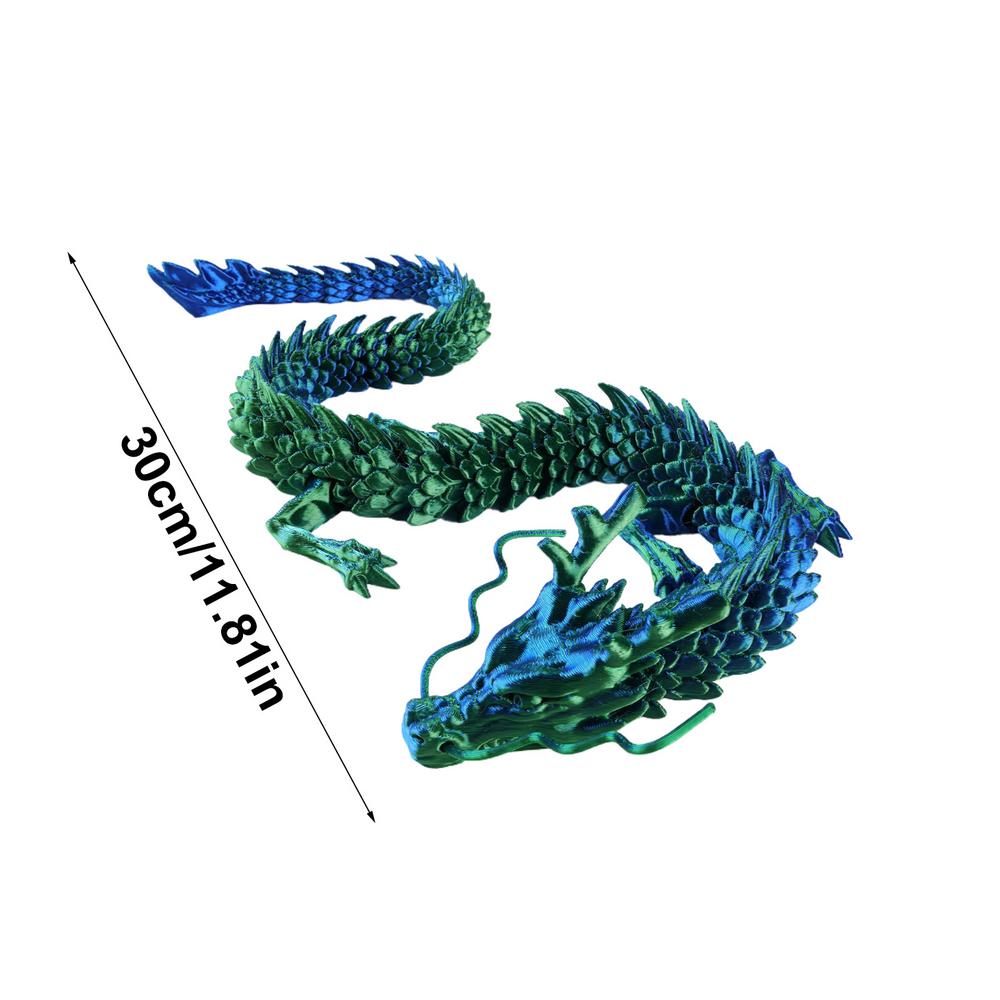 3D Printed Articulated Dragon Chinese Dragon Flexible Realistic Made Ornament Toy Model Home Office Decoration Decor Kids Gifts