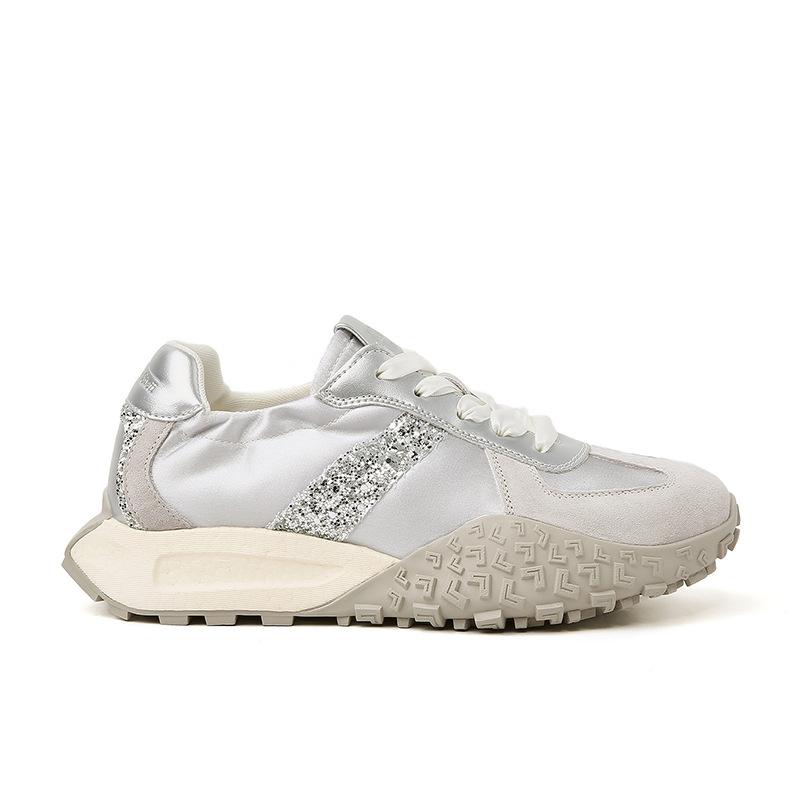 Silver Platform Heightening Shoes Casual Sports Versatile Grandma Shoes Little White Shoes