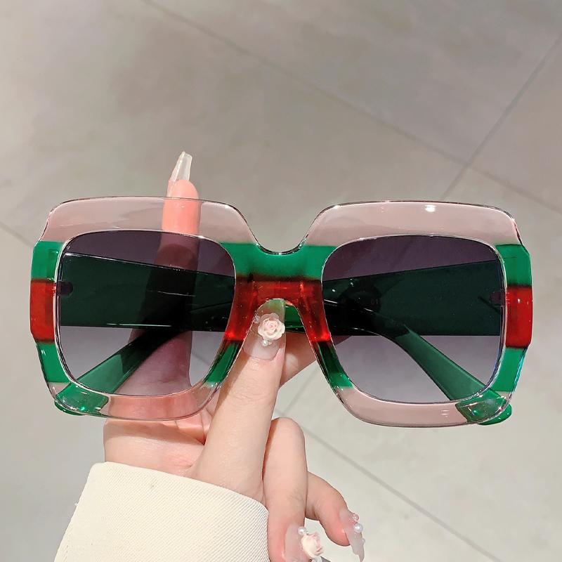 Oversized Square Sunglasses Women  New In Vintage Candy Color Gradient Travelling Shades Trendy Outdoor Sun Glasses
