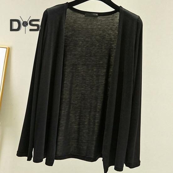 Frauen Einfarbig Dünne Strickjacke Mantel Langarm Vorne Offen Weiche Atmungsaktive Mantel Lässig Weiblichen Kleidung