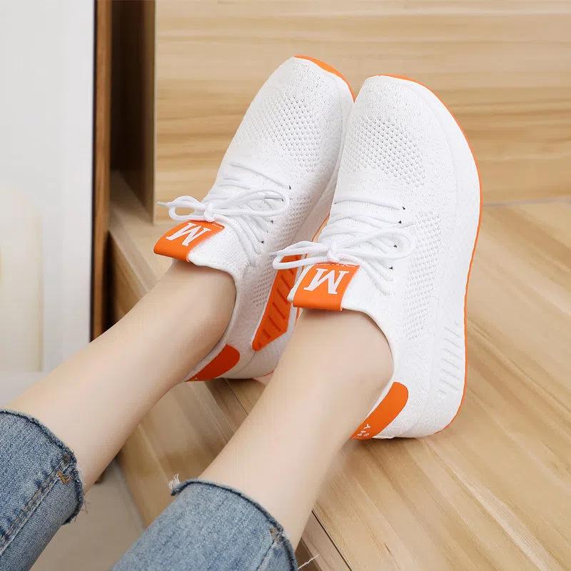 Fly Woven Mesh Breathable Sneaker Women's New Casual Shoes Fashion Coconut Trendy Shoes
