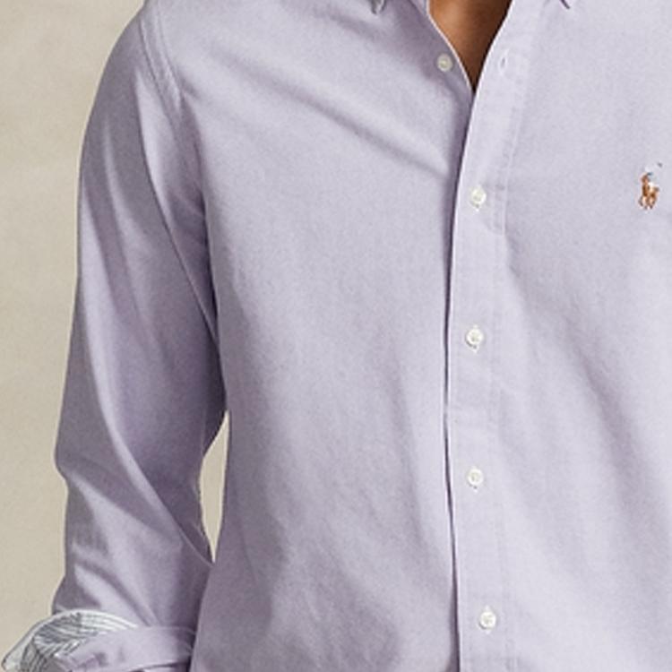 Polo Ralph Lauren Ss24 Pony Embroidered Pointed Collar Single-Breasted Long Sleeve Shirt Men Shirts Thistle MNPOWOV16823436-500