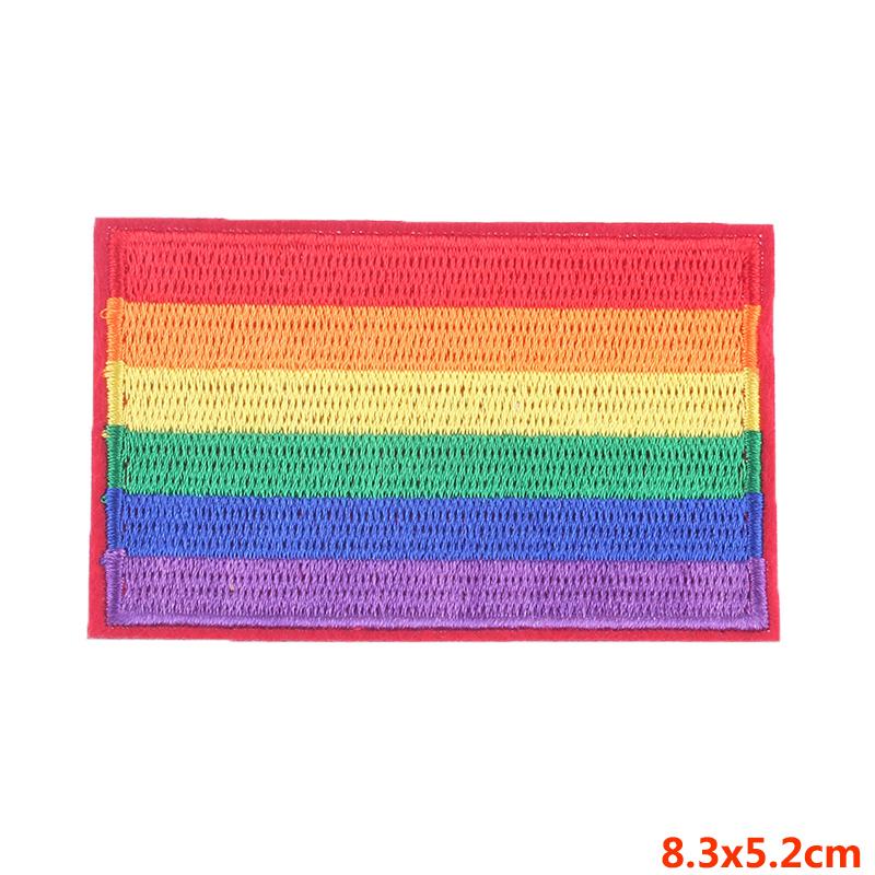 Rainbow Series Patch Iron On Patches For Clothing Stickers Cartoon Animal Embroidery Patch On Clothes Fusible Decorate Badges