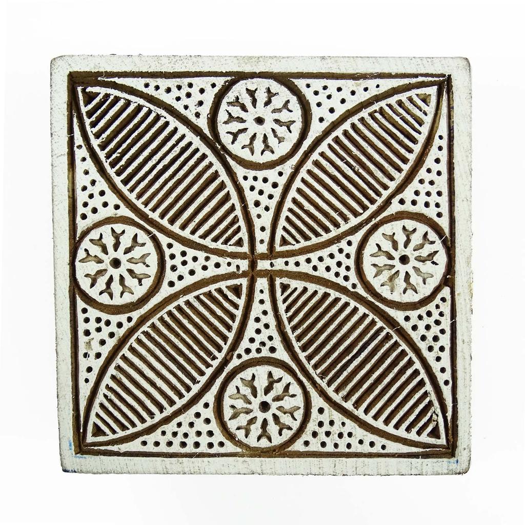 Indian Wooden Printing Block Floral Textile Hand Carved Printer Stamp