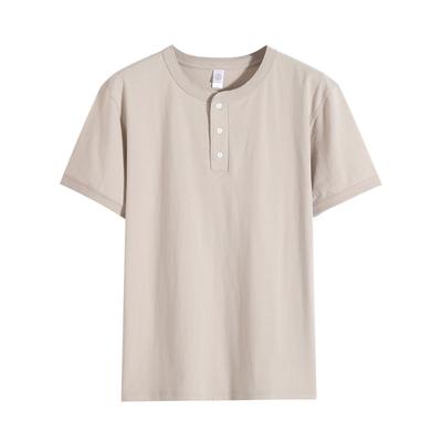 Men Short Sleeve Henley Heavyweight Every Day T-Shirt