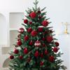 36Pcs red painted velvet Christmas ball ornaments Christmas tree baubles Christmas decorations Home party decorations