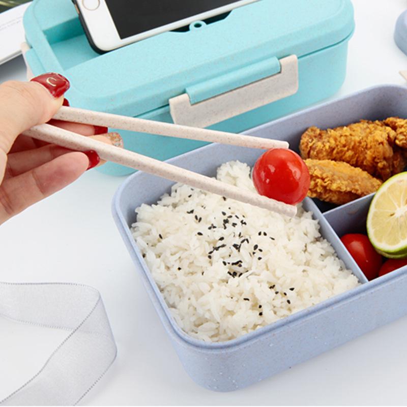 Microwavable Wheat Straw Insulated Bento Lunch Box