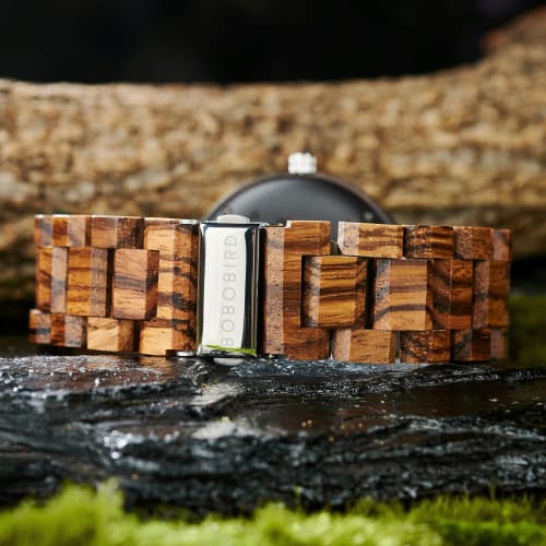 BOBO BIRD Men's Wood Watch, Analog Quartz Movement, Week Display, Lightweight, Handmade Wooden Watch for Men