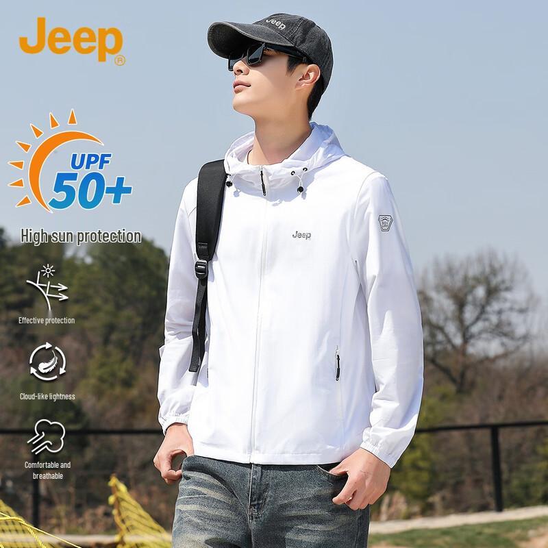 JEEP Men's UPF50+ Cooling Hooded Sun Protection Jacket
