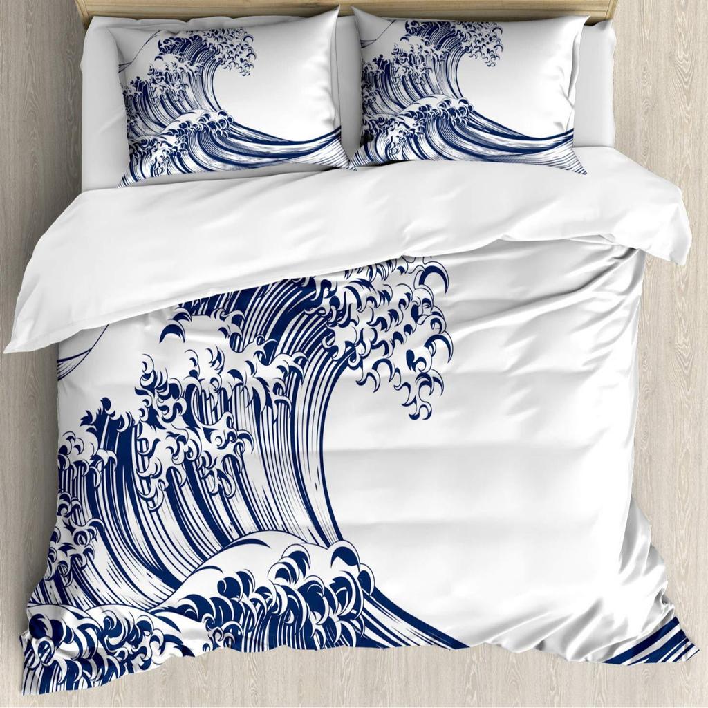 Coconut Palm Three-Piece Quilt Cover 3D Digital Printing Bedding Set Bed Cover