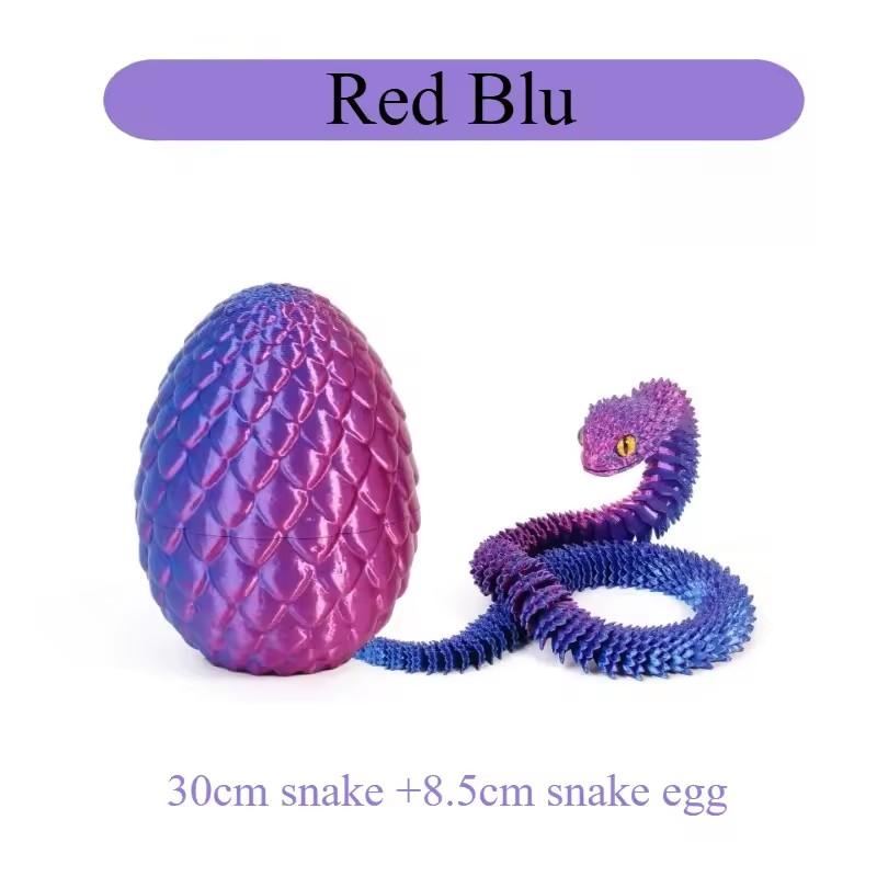 New DIY 3D Printed Snake & Egg Set - Articulated Figurine for Kids, Desktop Decoration 2025 Gift