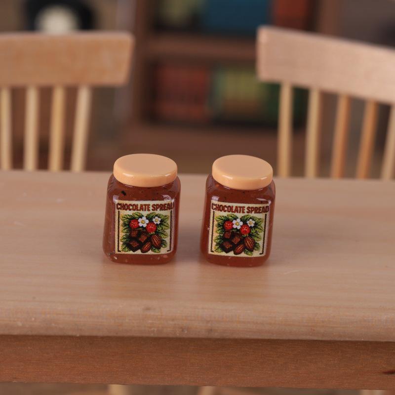 Mini 3D Jam Can DIY Kitchen Scene Keychain Pendant Resin Ornament