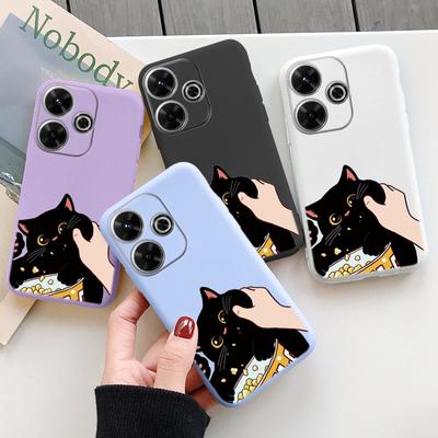 Funda de Silicona Suave Gato Negro Para Xiaomi Redmi Note 13 Pro 13C 14T Poco Samsung A55 M35 S24 Plus Huawei Honor 200 Lite iPhone Realme 8 Funda a Prueba de Golpes