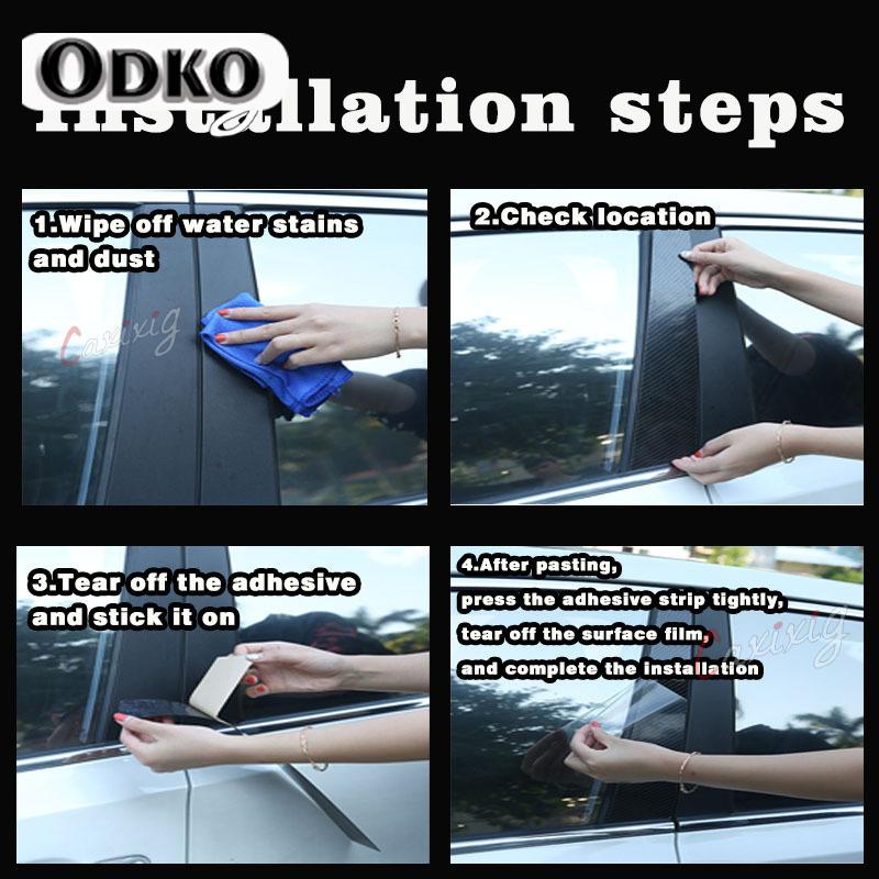 6Pcs Car Window Pillar Posts Door Trims B C Column Stickers Cover Glossy Black for Nissan Qashqai J10 2008-2013