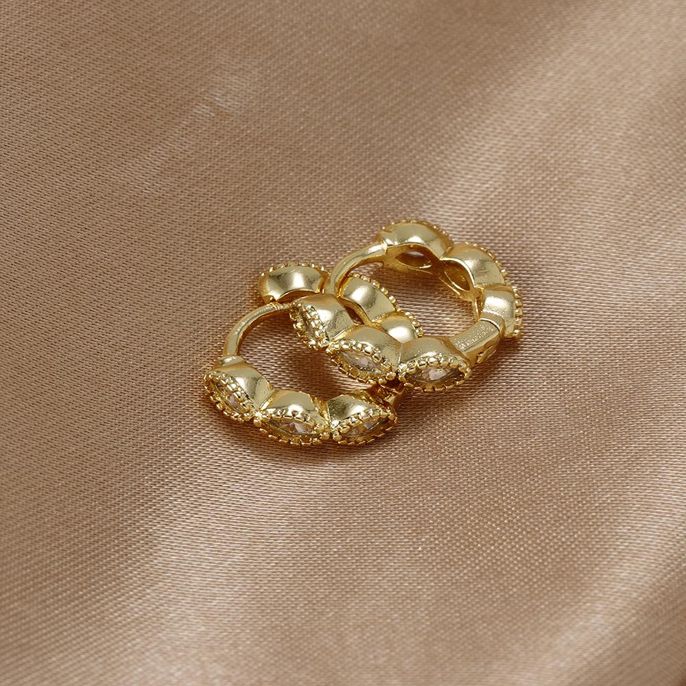 Korejské Multicolor CZ Zirkonové malé kruhové náušnice pro ženy Nerezová geometrie Kruhová náušnice Piercing do ucha