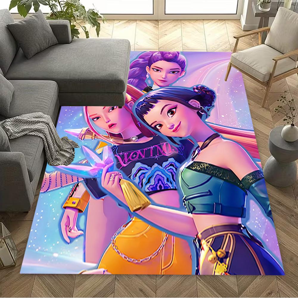 K-pop Demon Hunters Carpet Suitable for Balcony Dormitory Study room Playrooms Antislip Carpet Anime Office Decor Perfect Gift for Women/Men