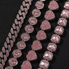 Fashion Versatile Pink Diamond Alloy Bracelet Simple Geometric Love Bracelet Women's New Hipster Hip-hop Jewelry