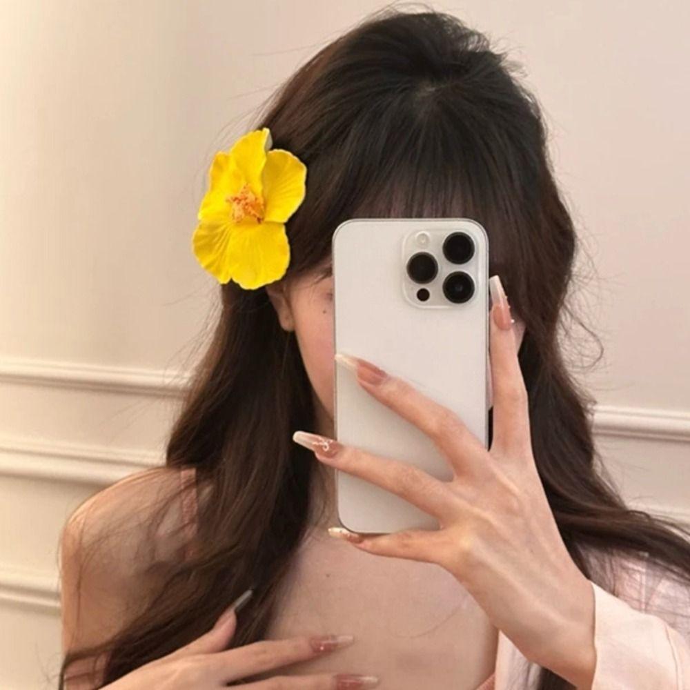 Crystal Orchid Flower Hairpin Butterfly Orchid Bohemia Barrettes Elegant Duckbill Clip  Daily