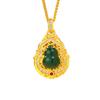 Forbidden City Series Rhinestone Jade Gourd Pendant - Exquisite Court Style Necklace for Women