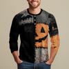 Men's Halloween Printed  Collar Three-Quarter Sleeve