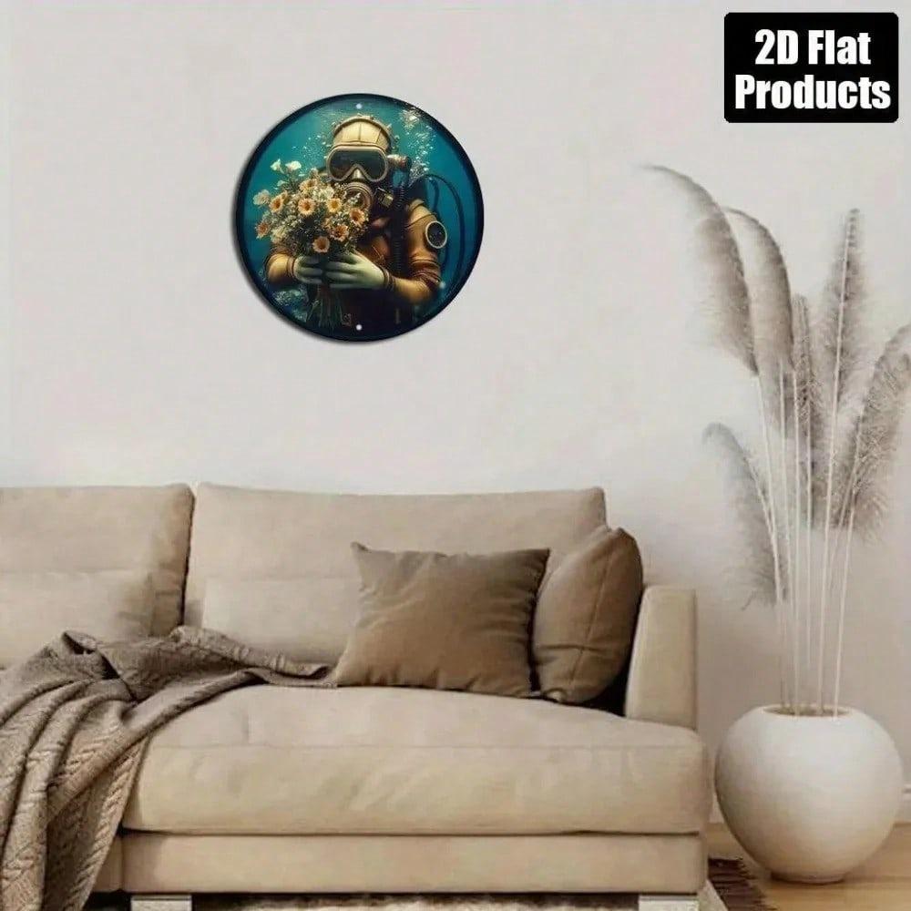 Vintage Round Tin Sign Retro Metal Poster Art Nostalgic Home Office Wall Decor