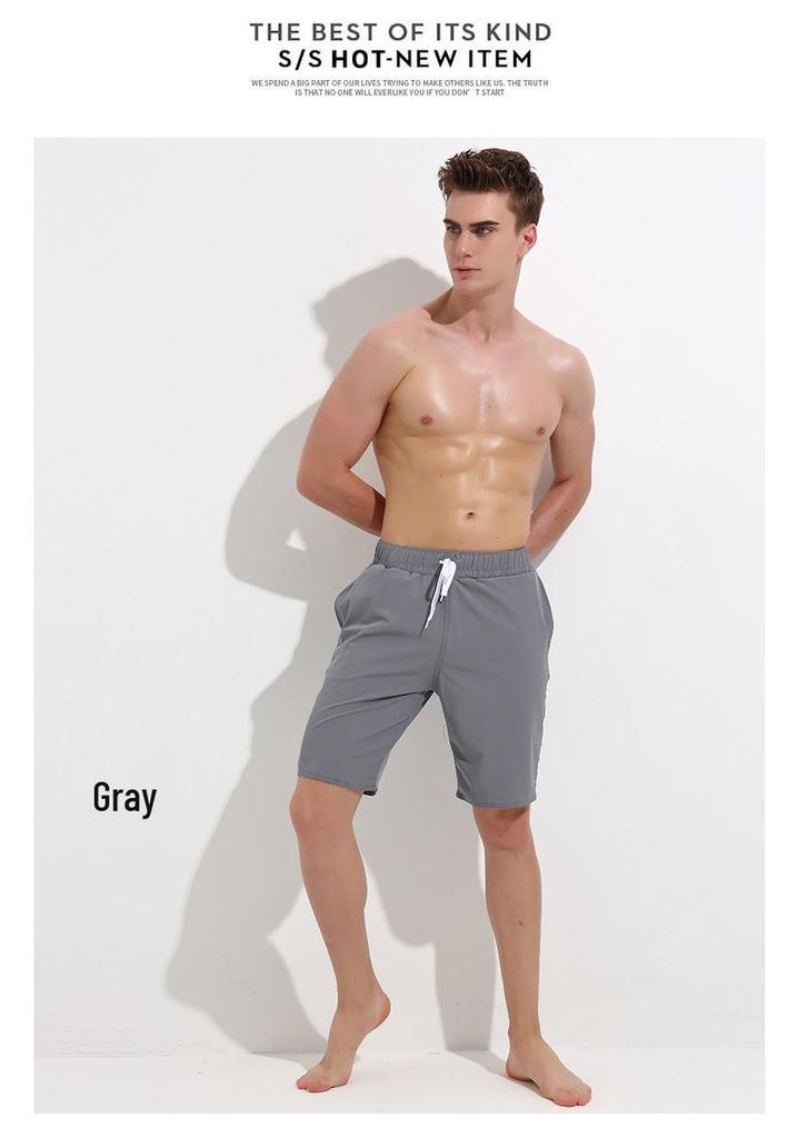 Men's Quick-Drying European and American Five-Point Beach and Running Swimwear Shorts for Spring/Summer Outdoor Use