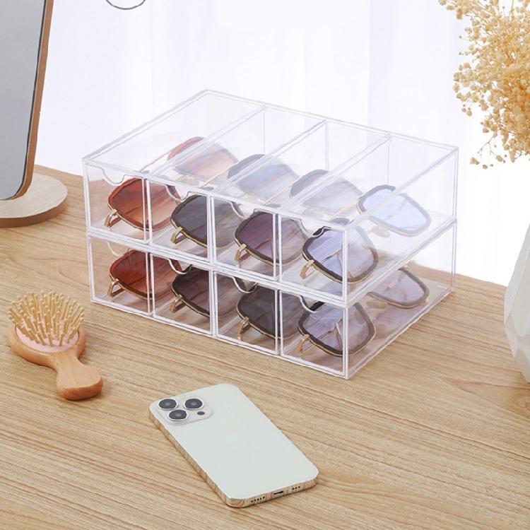 Glasses Storage Case Multi Compartment Eyeglasses Holder Portable Spectacle Organizer Dustproof Sunglasses Storage Box