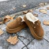 Ciabatte da Neve Invernali da Donna Tendenza Retro Calde in Camoscio Scarpe Pigre da Donna Slip-on Calde Ciabatte in Cotone da Donna Zapatos De Mujer