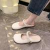 French Small Sandals Women's Summer Wear Muller Flat-bottomed Bag Head Mary Jane Half Slippers Small Fragrant Single Shoes Beach Slippers